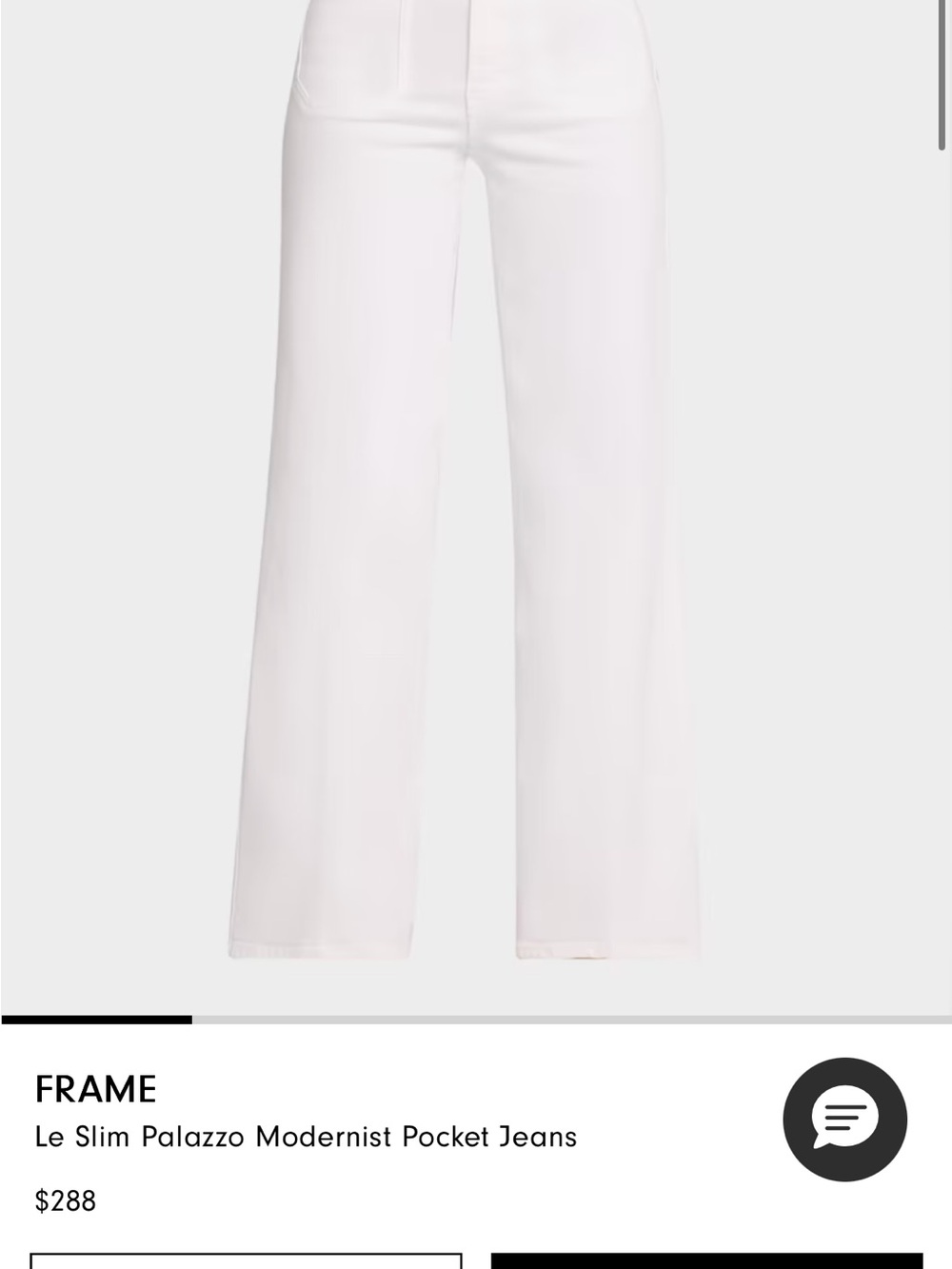 Frame Denim White Le Slim Palazzo Jeans - Picture 1 of 4